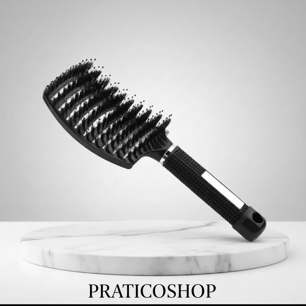 Brosse à Cheveux Exfoliante Antidérapante – Cheveux Secs, Humides & Bouclés