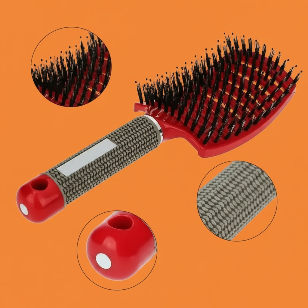 Brosse à Cheveux Exfoliante Antidérapante – Cheveux Secs, Humides & Bouclés
