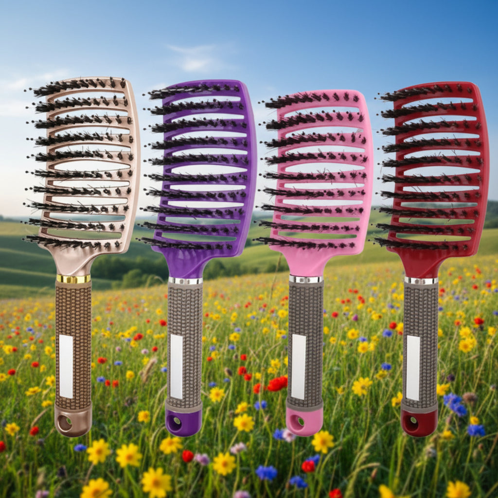 Brosse à Cheveux Exfoliante Antidérapante – Cheveux Secs, Humides & Bouclés
