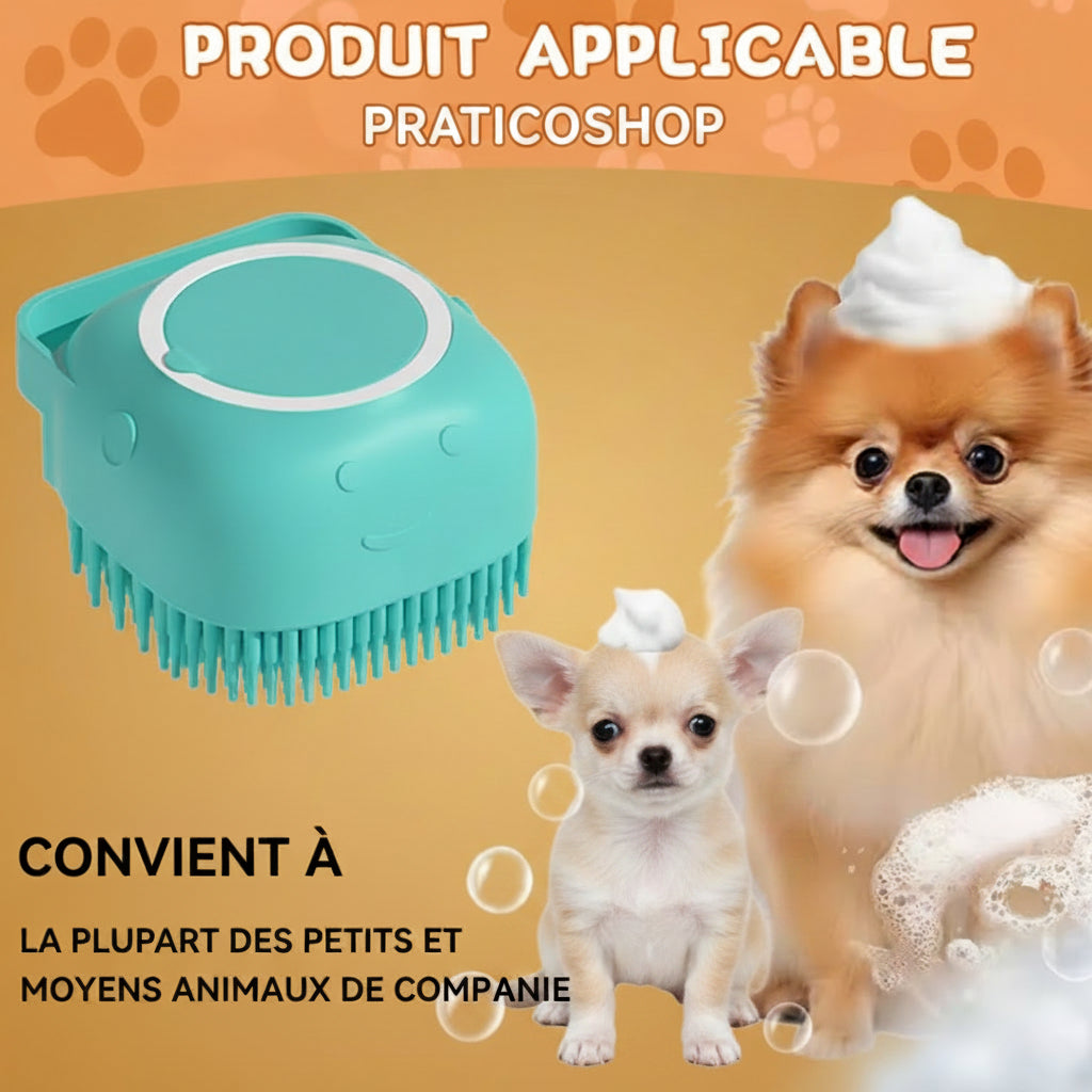 Brosse de bain massante et distributeur de shampoing