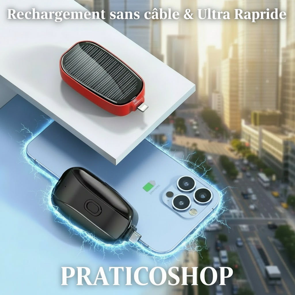 Power Bank Solaire Compact – Étanche & Ultra-Léger