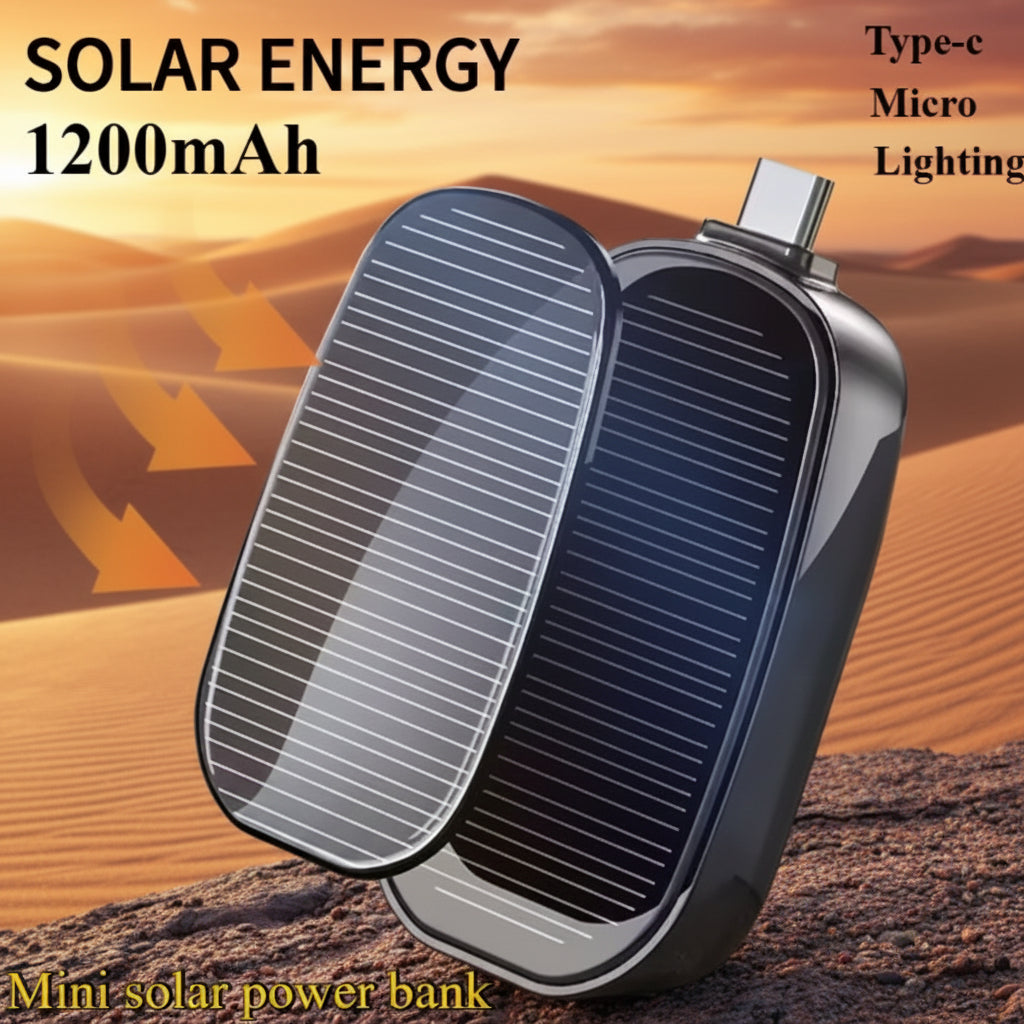 Power Bank Solaire Compact – Étanche & Ultra-Léger