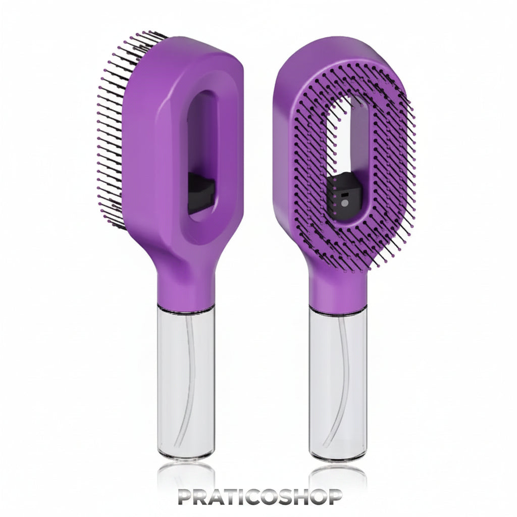 Brosse Vaporisatrice 2-en-1 – Démêlage & Hydratation
