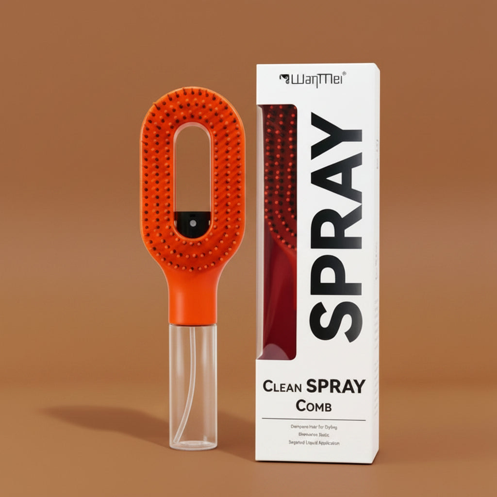 Brosse Vaporisatrice 2-en-1 – Démêlage & Hydratation